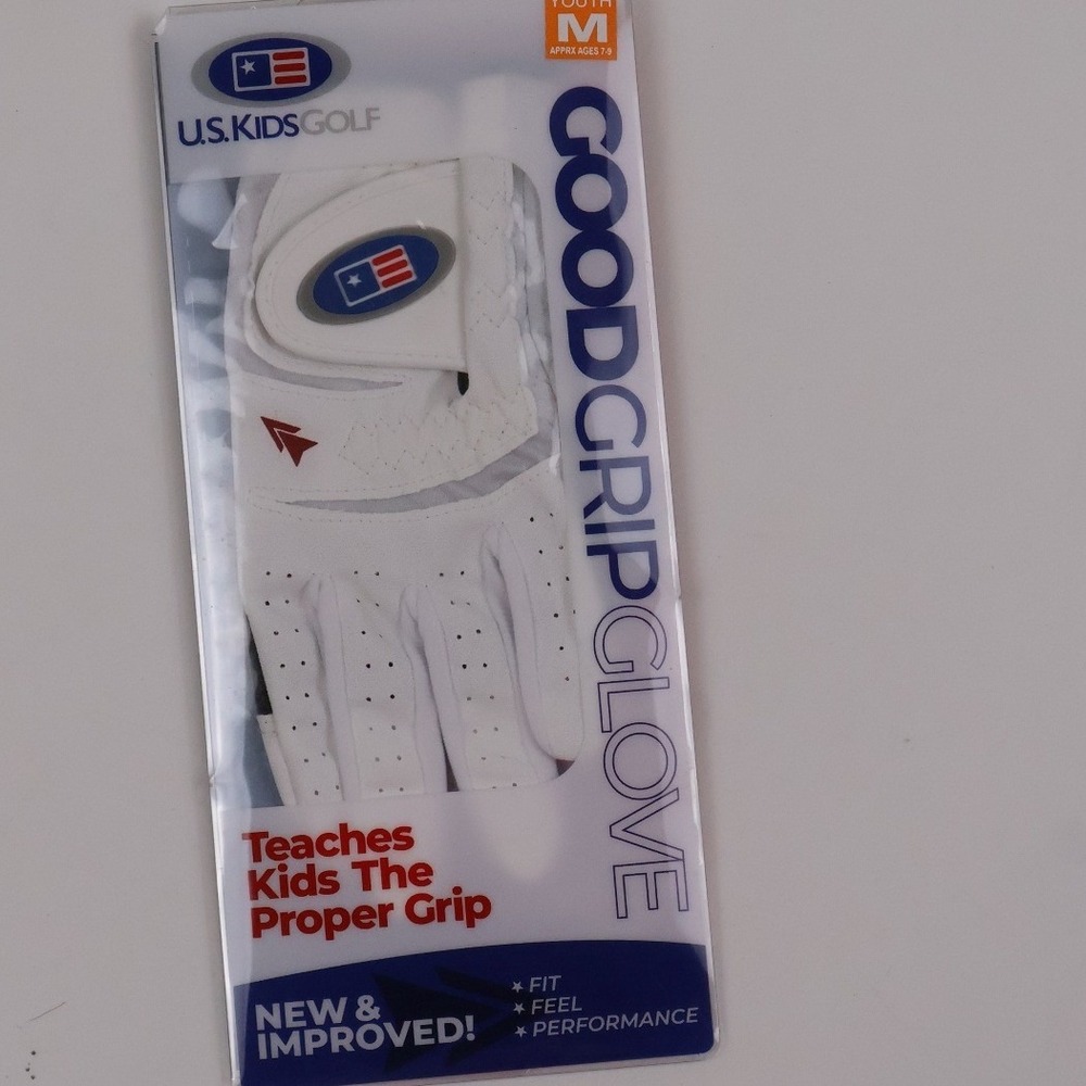 U.S. Kids Golf GoodGrip Glove White Youth Medium Right Hand Golfer NWT